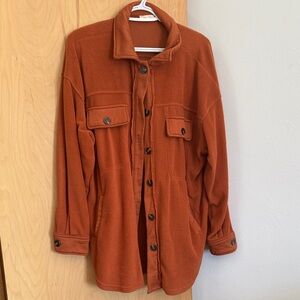LA MIEL Rust Orange Shirt Jacket